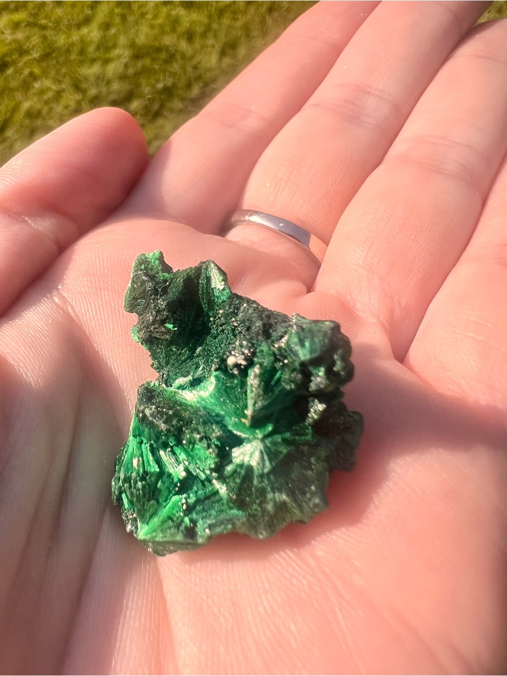 Fibrous Malachite Crystal Mineral Specimen – 12g